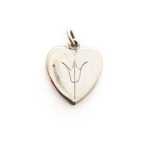Sterling Silver Tulip Antique Heart Locket