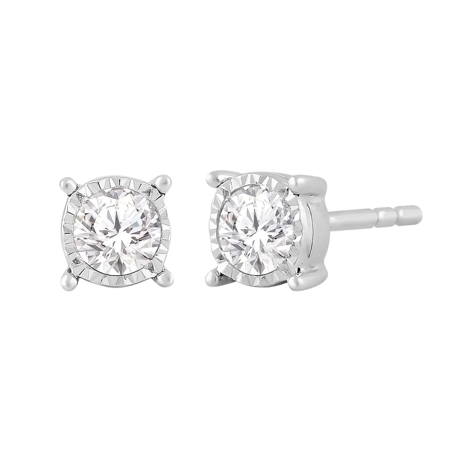 Stud Earrings with 0.33ct Diamond 9K White Gold
