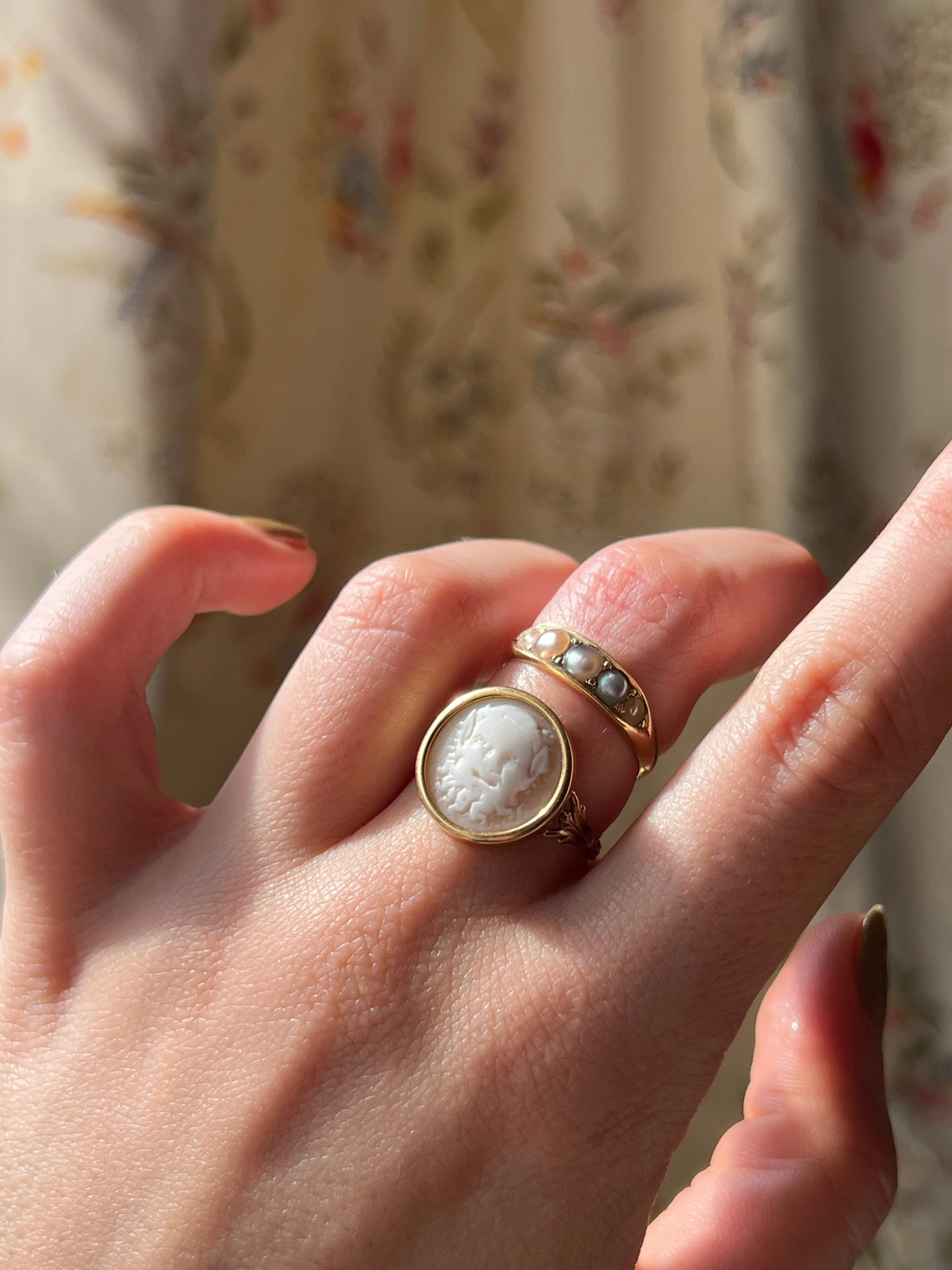 Superb 18ct Pan or Satyr Cameo Ring c 1830 French