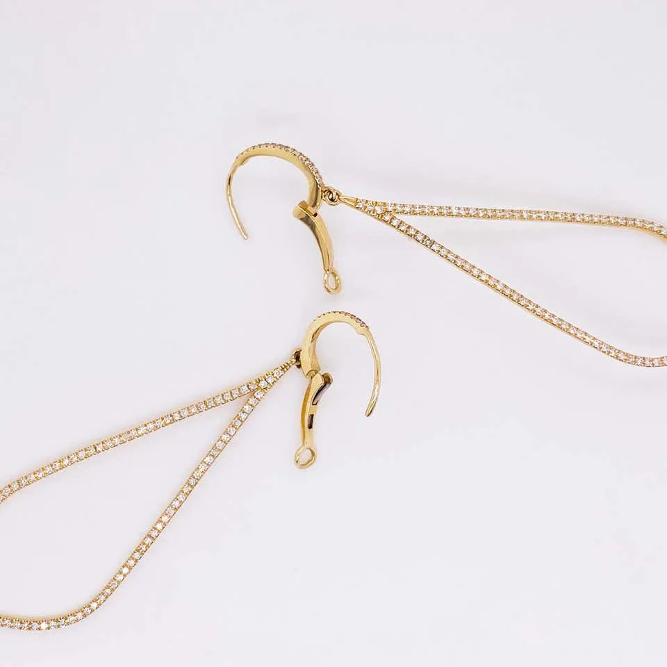 Tear Drop Diamond Earrings