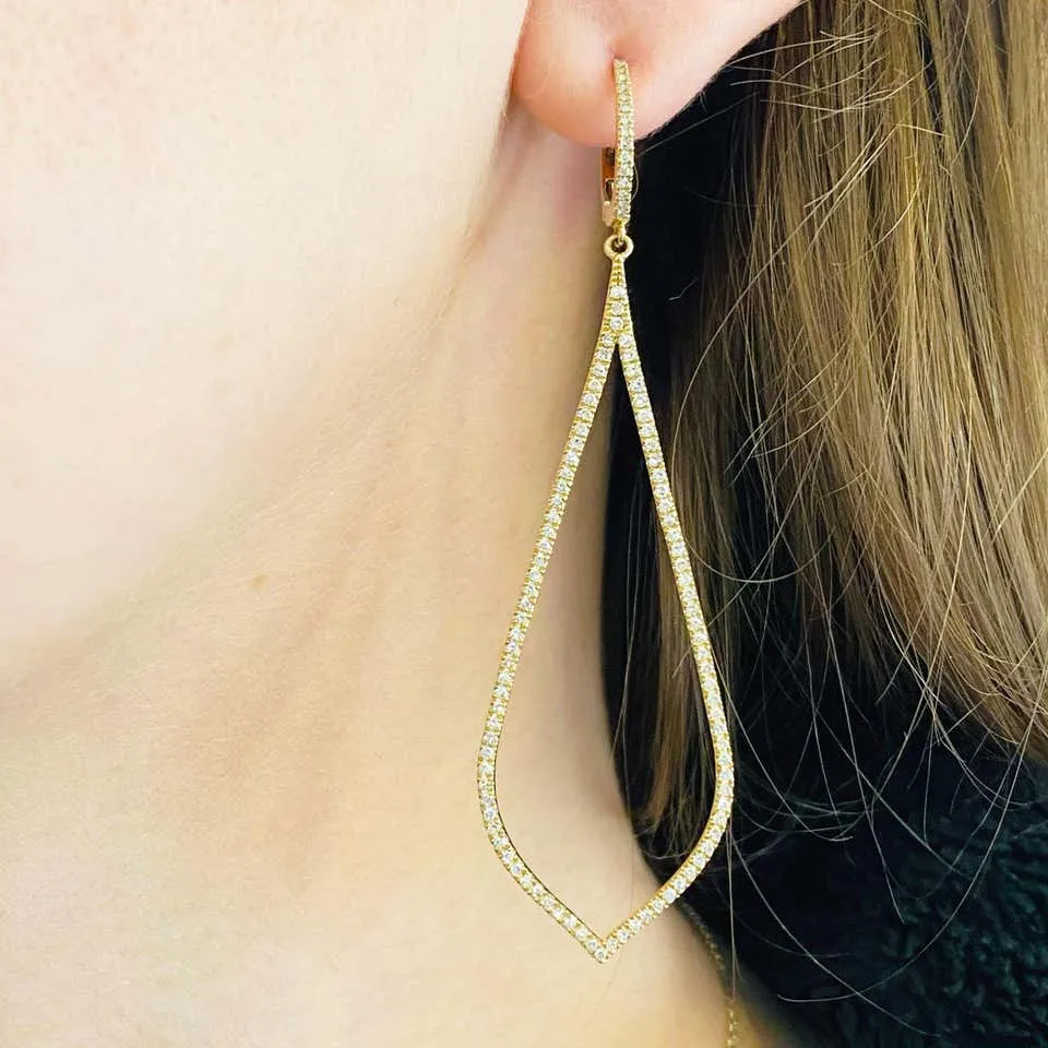 Tear Drop Diamond Earrings