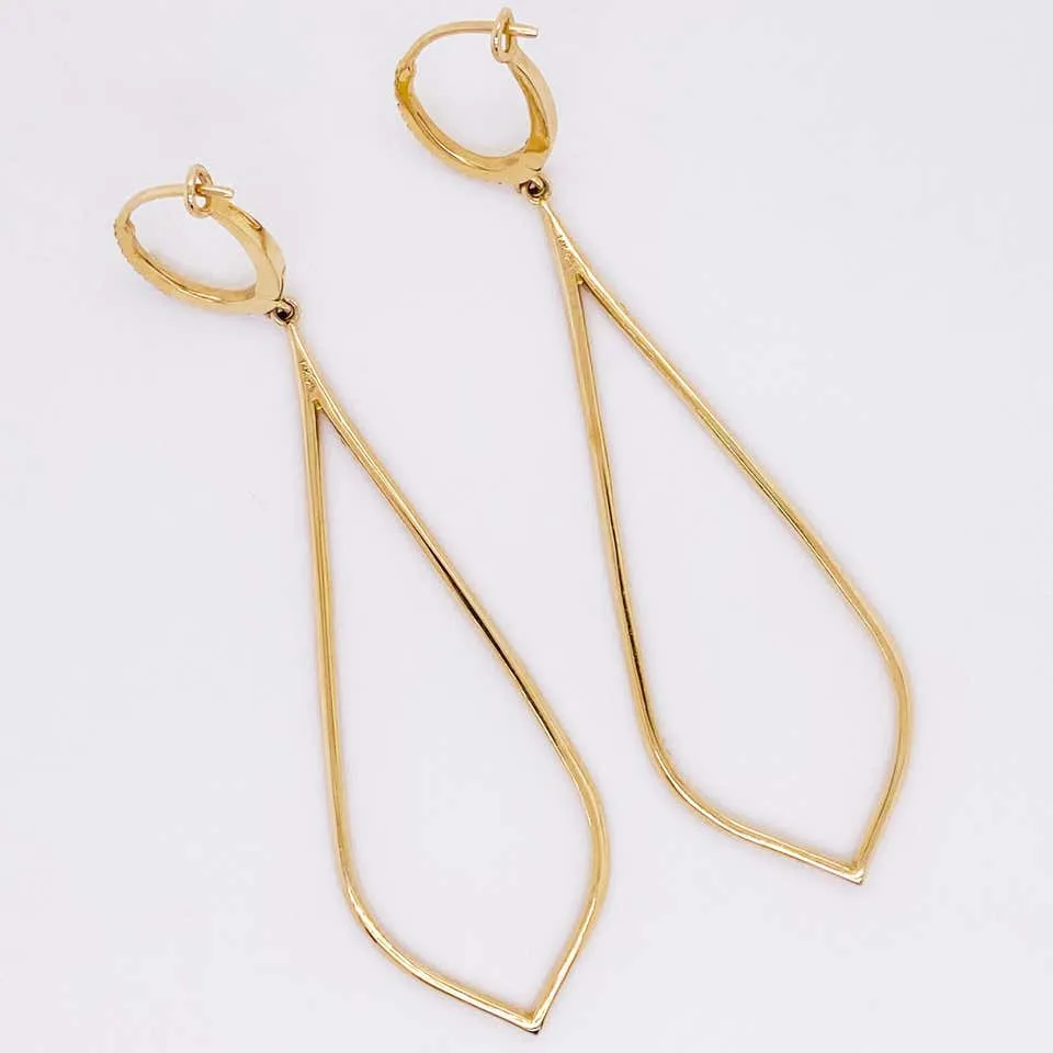Tear Drop Diamond Earrings