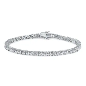 Tennis Princess Cut Square CZ Anklet Charm Ankle Bracelet Sterling