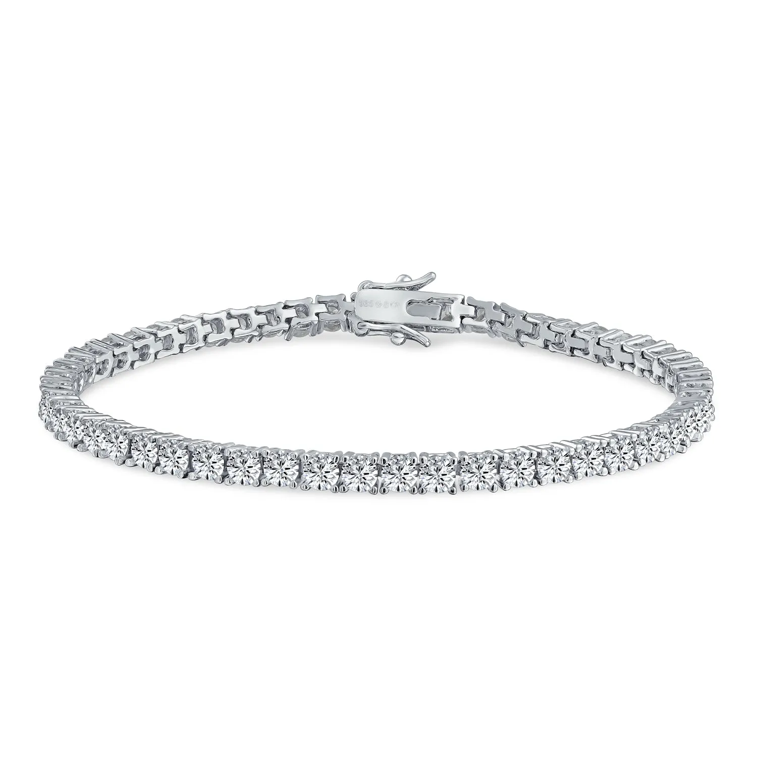 Tennis Princess Cut Square CZ Anklet Charm Ankle Bracelet Sterling