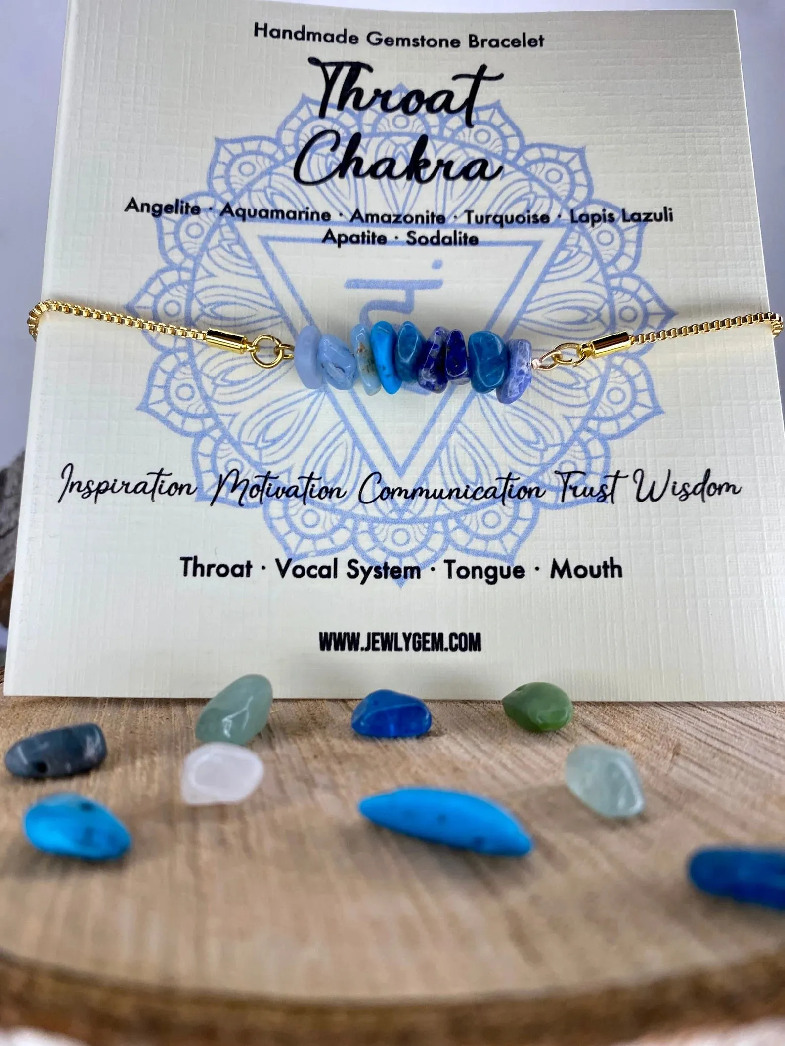 Throat Chakra Gemstone Bracelet