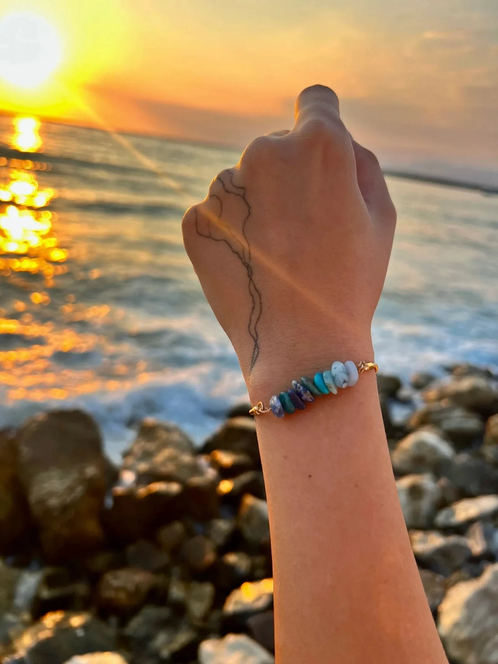 Throat Chakra Gemstone Bracelet