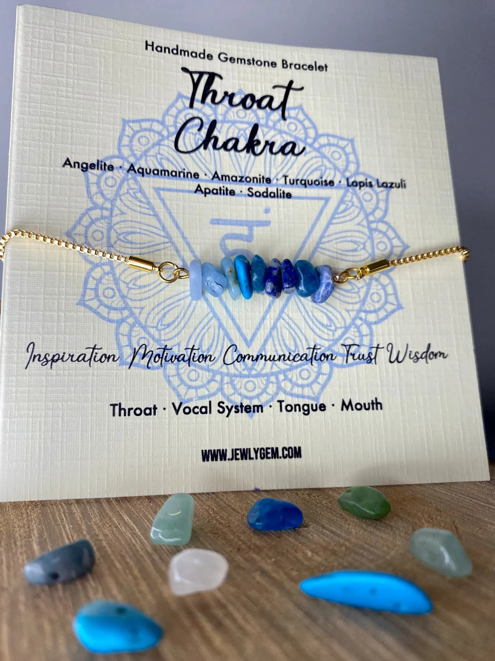 Throat Chakra Gemstone Bracelet