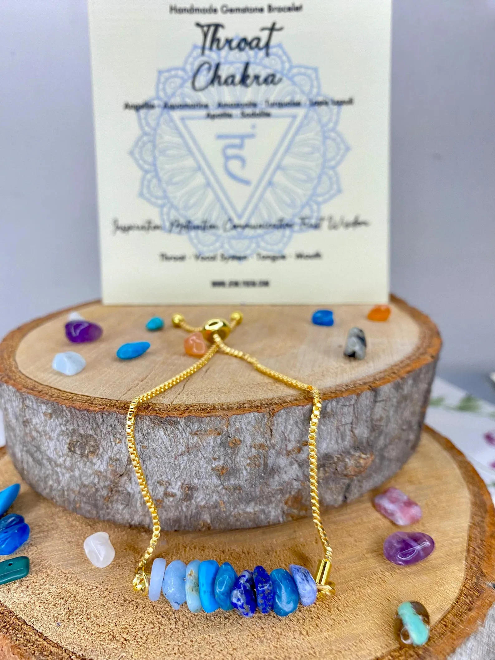 Throat Chakra Gemstone Bracelet