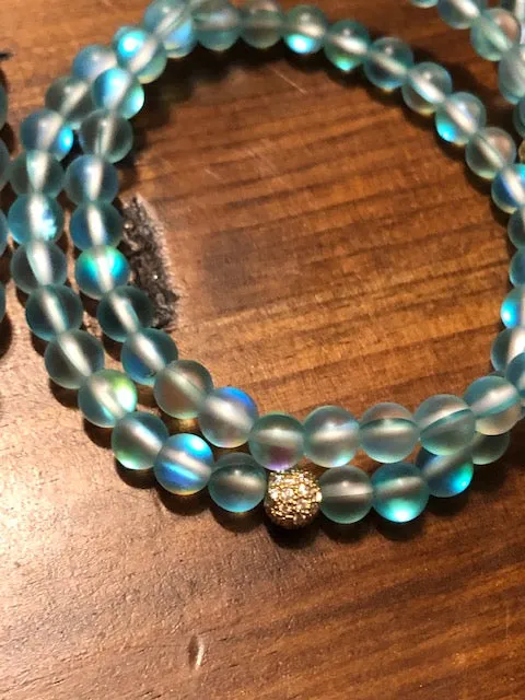 Tibetan Hidden Magic Bracelets, Blue Glowstones