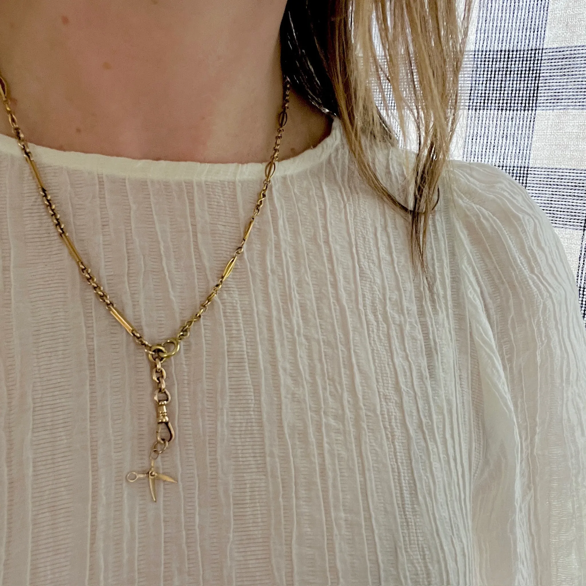 Tiny 14k Gold Scissors Charm