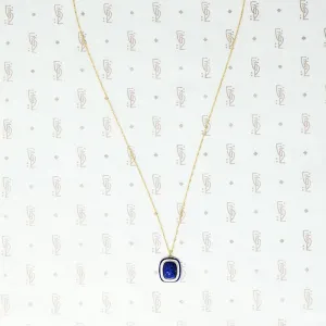 Tiny 18k Lapis Cameo Pendant