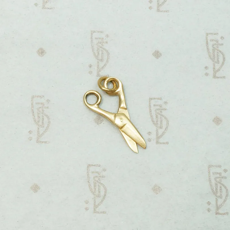 Tiny Gold Working Scissors Charm