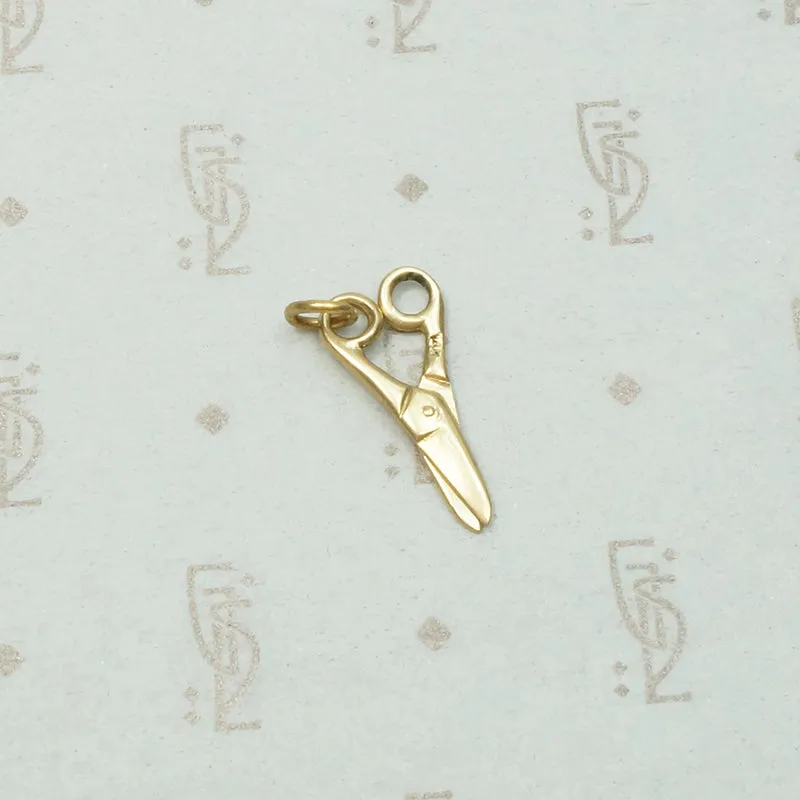 Tiny Gold Working Scissors Charm
