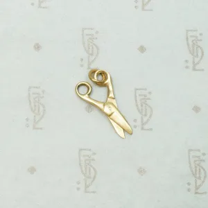 Tiny Gold Working Scissors Charm