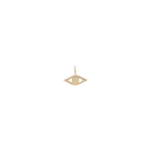 Tiny Solid Evil Eye Charm 14K