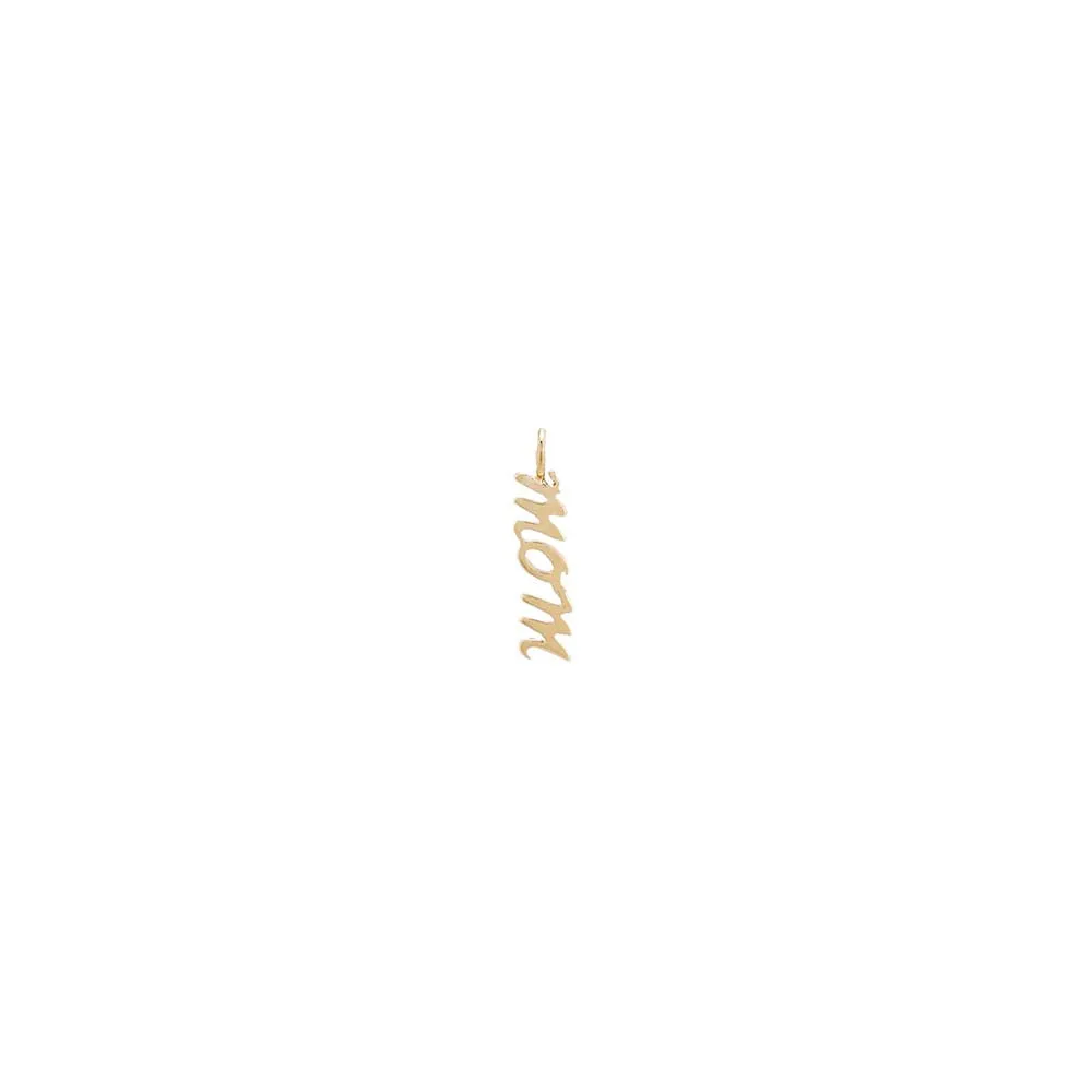 Tiny Solid Mom Charm 14K