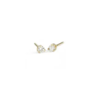 tiny white diamond studs