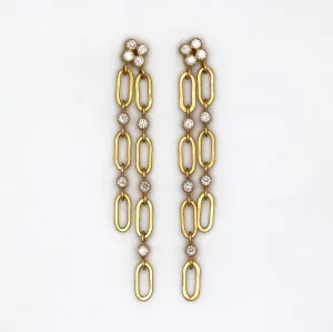 Tivoli "Waterfall" Diamond Earrings in 20K Peach Gold