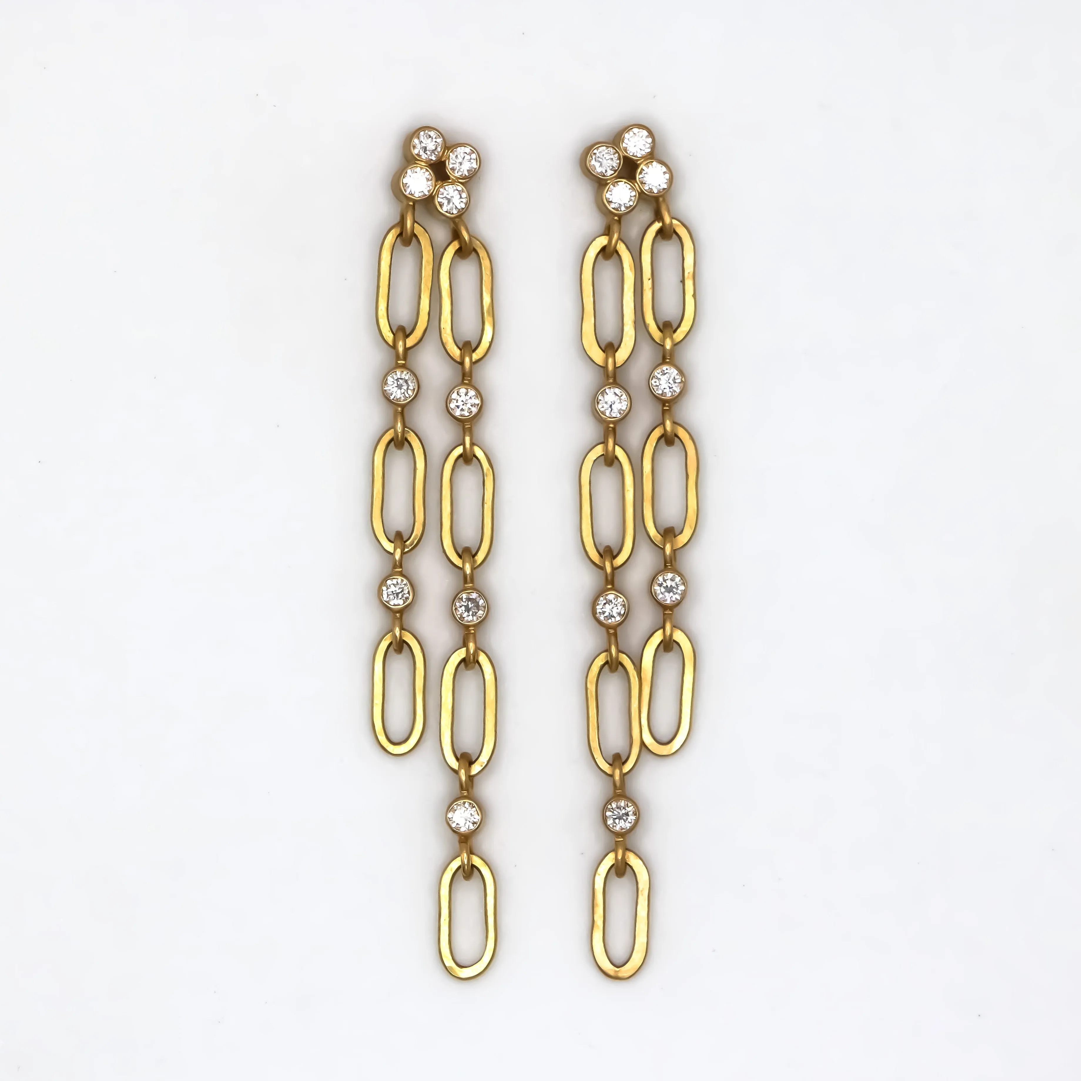 Tivoli "Waterfall" Diamond Earrings in 20K Peach Gold