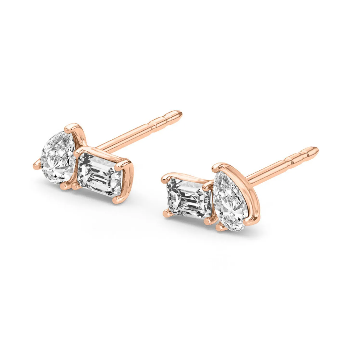 Toi et Moi Diamond Stud Earrings