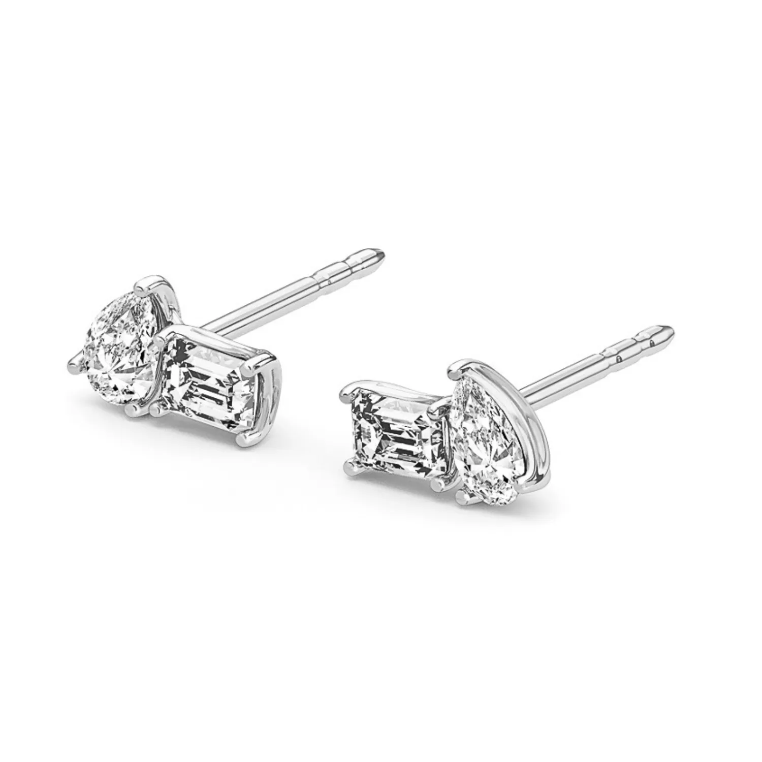 Toi et Moi Diamond Stud Earrings