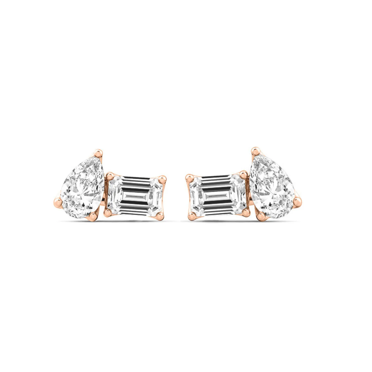 Toi et Moi Diamond Stud Earrings