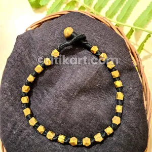 Tribal Dhokra Brass Hexagonal Beads Anklet