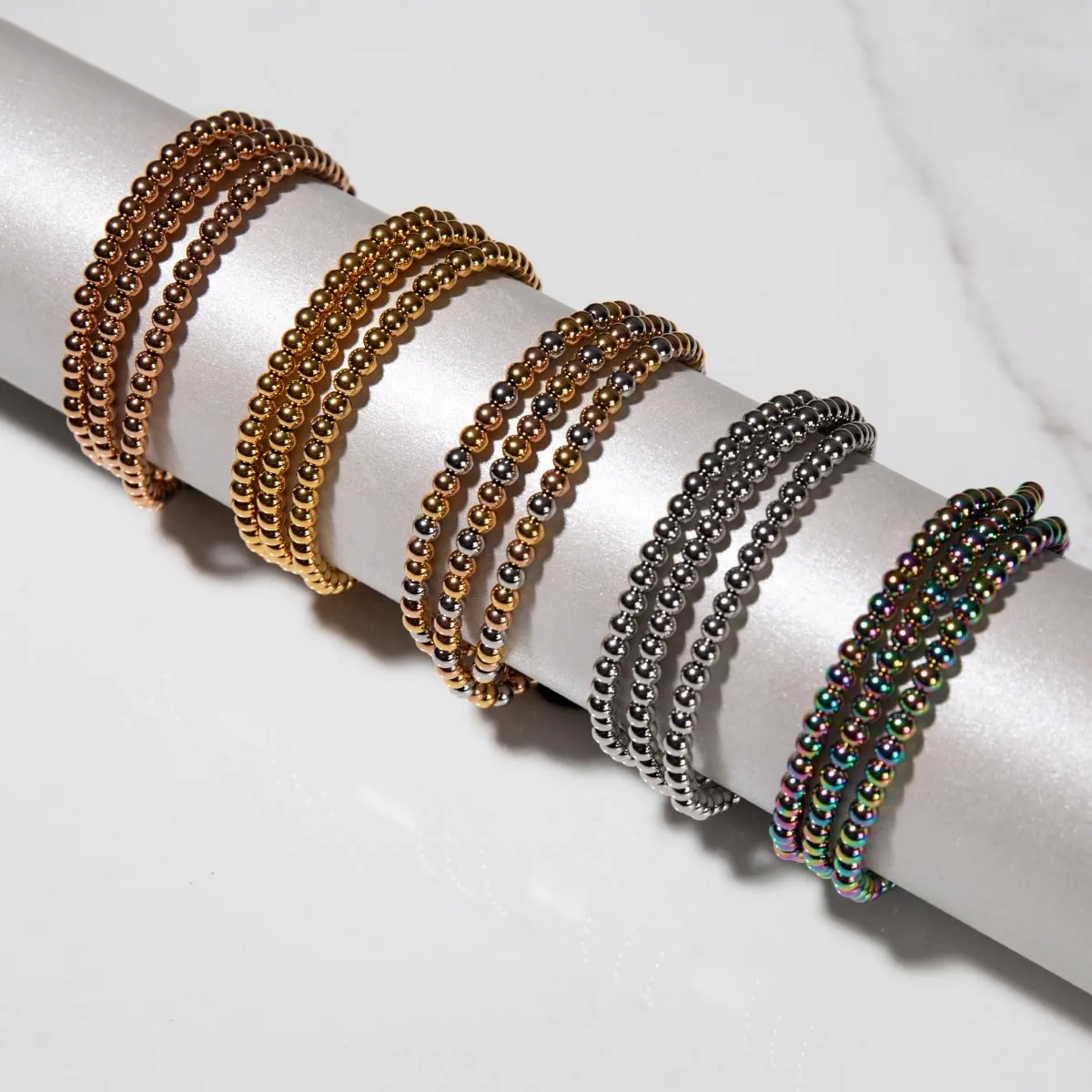 Trinity | Rose Gold | Triple Strand Bracelet