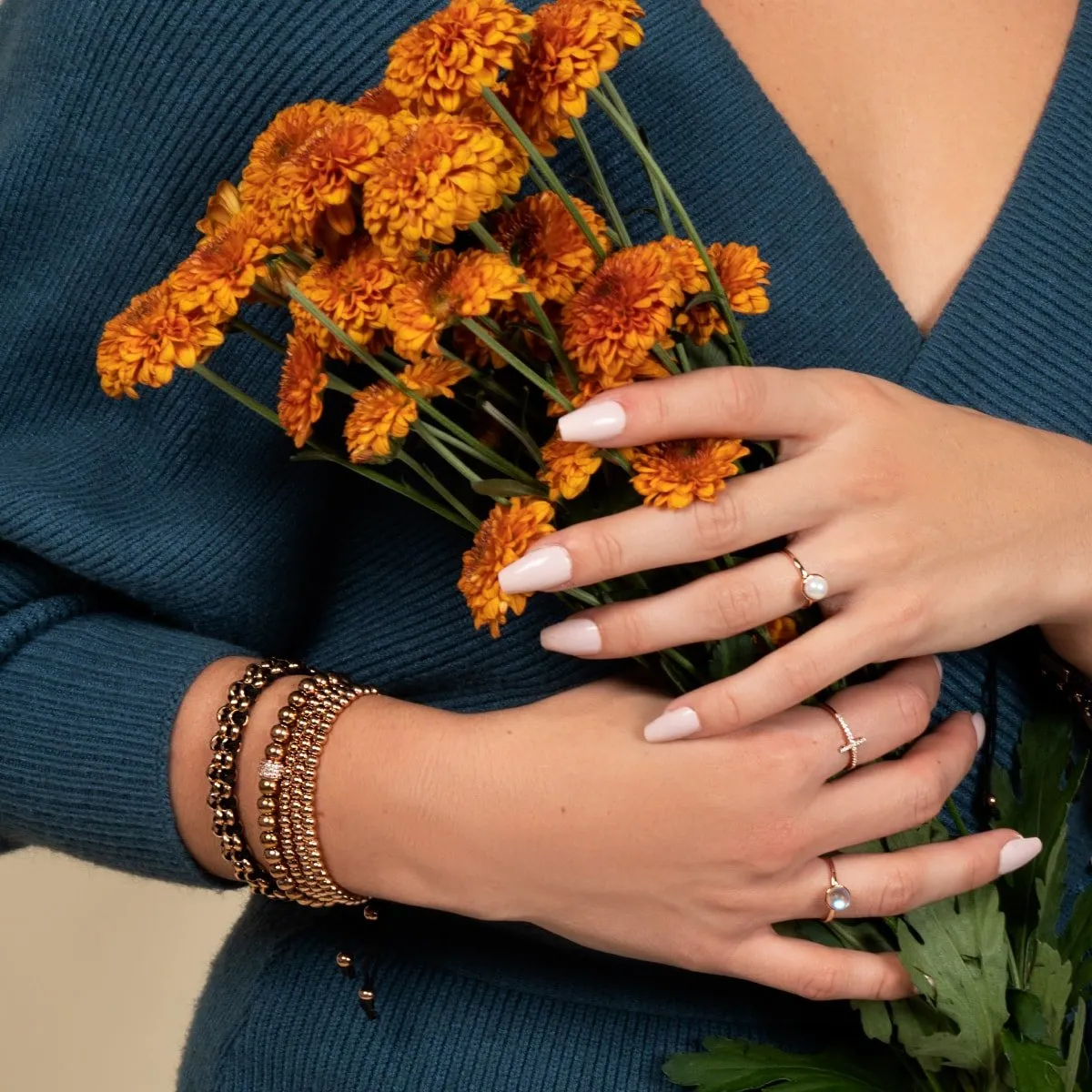 Trinity | Rose Gold | Triple Strand Bracelet
