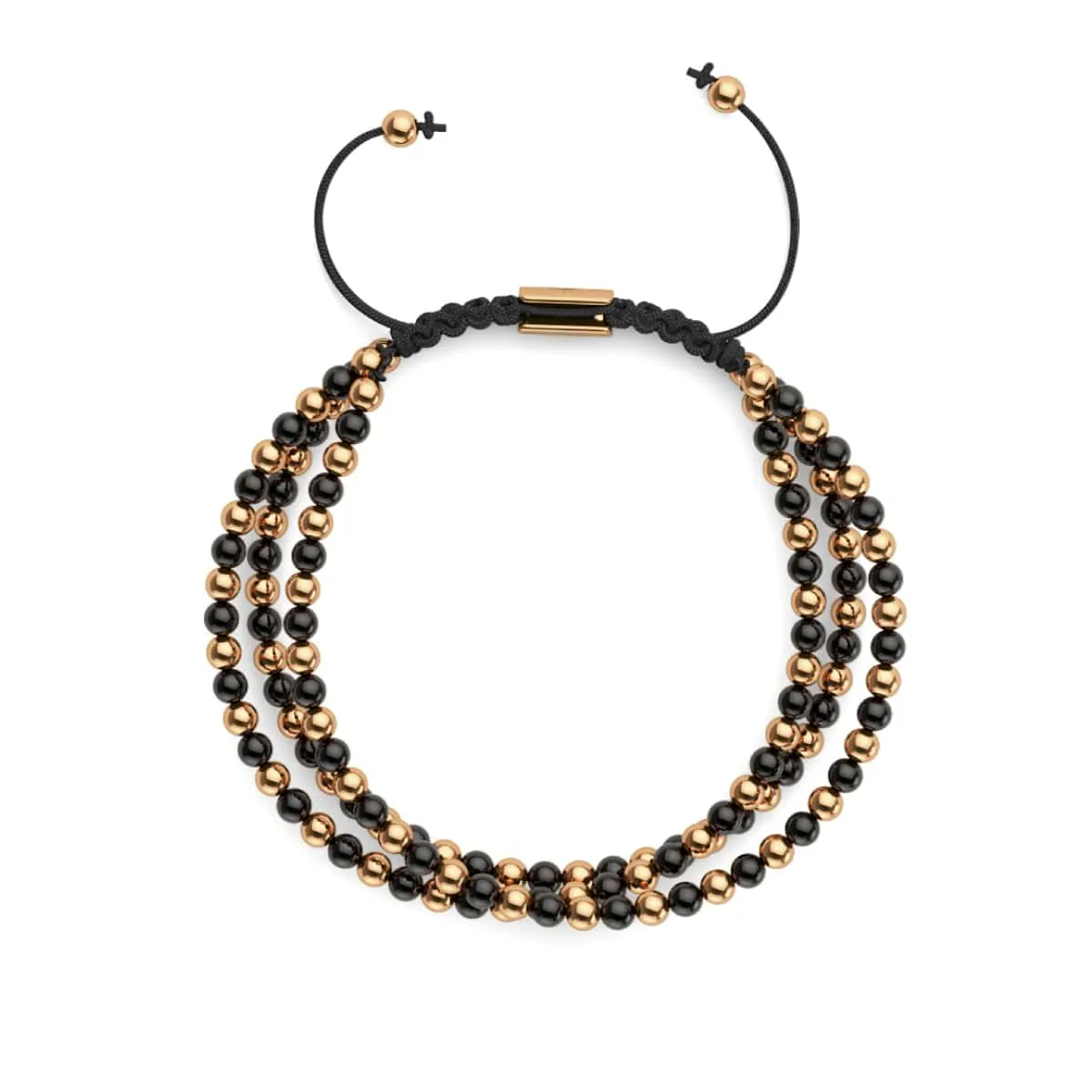 Trinity | Rose Gold x Gunmetal | Triple Strand Bracelet
