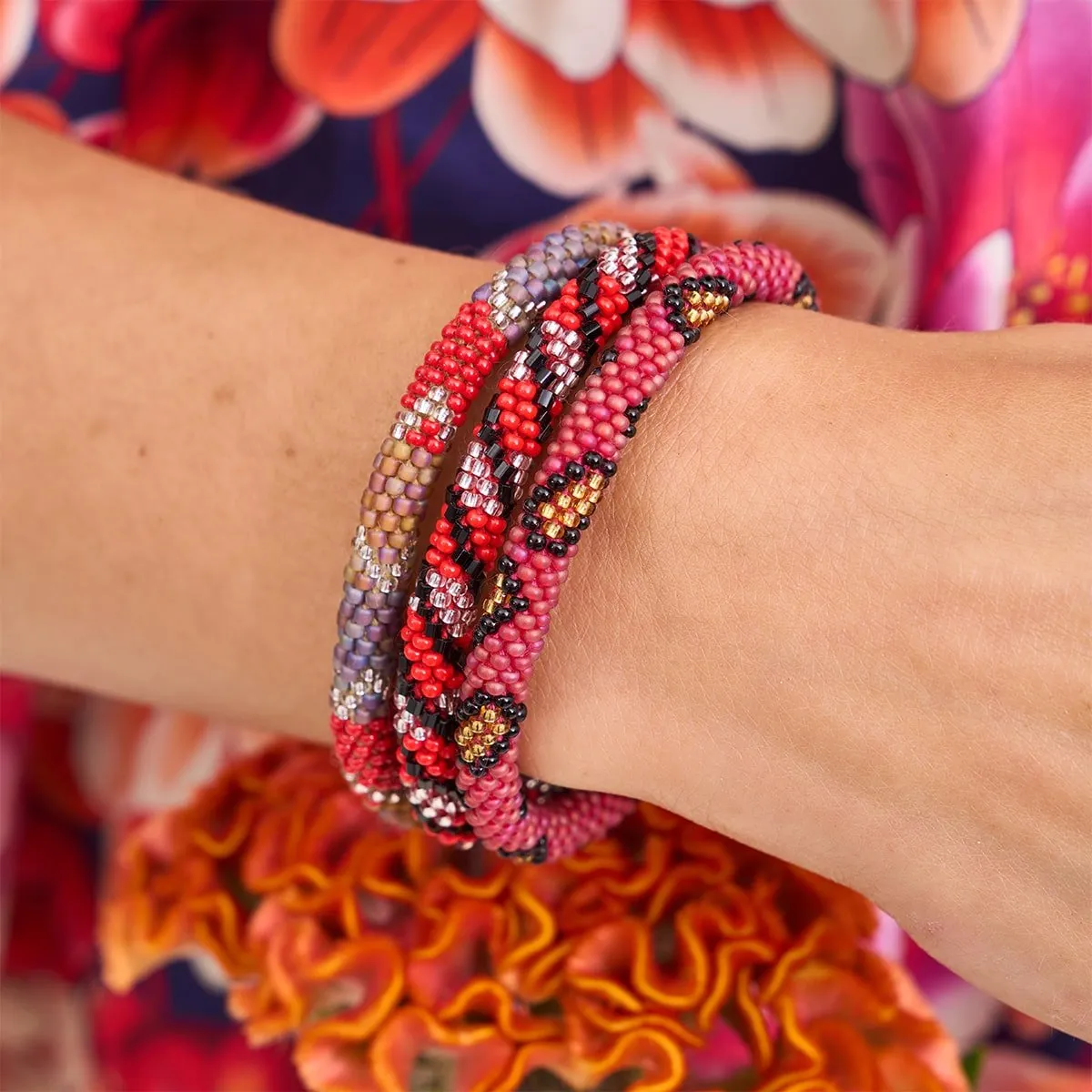 Tuscan Dawn | Himalayan Glass Bead Bracelet