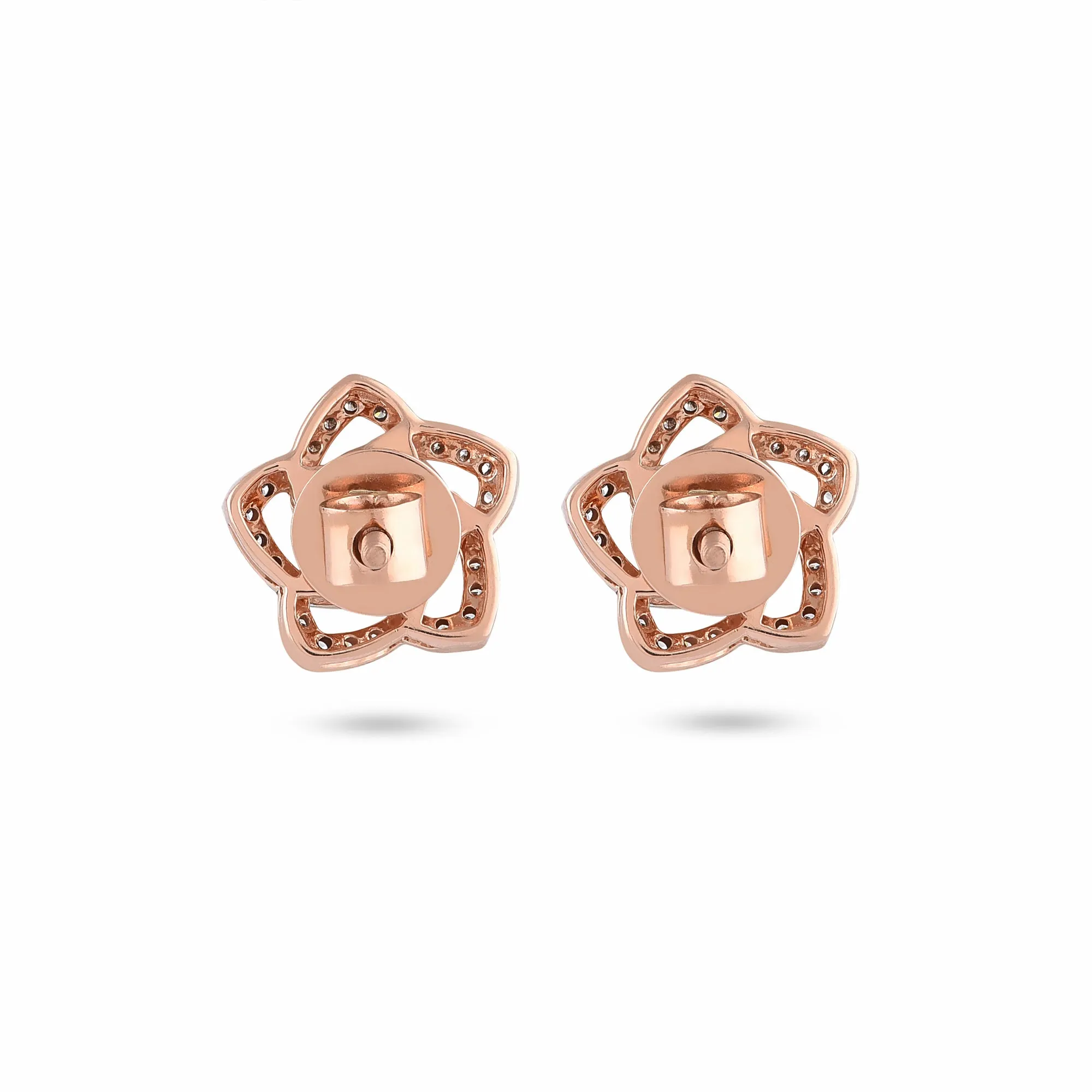 Two Way Wearable Cross Jacket Stud Earrings  in Illusion Setting