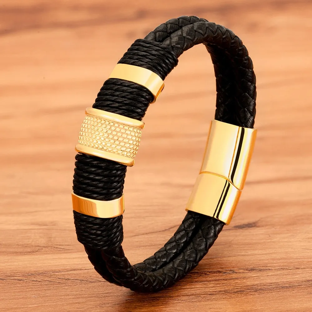 Unique Woven Leather Rope Wrap Bracelet