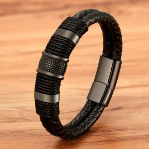Unique Woven Leather Rope Wrap Bracelet