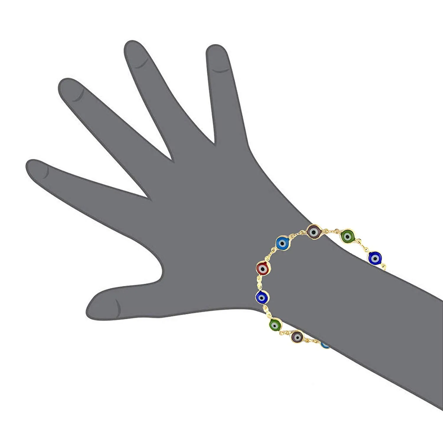 Unisex Bracelet with Multi Color Turkish EVil Eye Spiritual Protection Luck Ojo Turco
