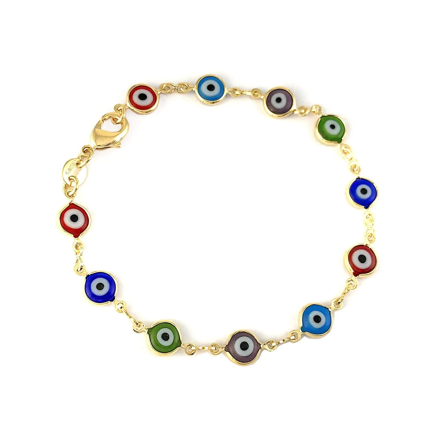 Unisex Bracelet with Multi Color Turkish EVil Eye Spiritual Protection Luck Ojo Turco