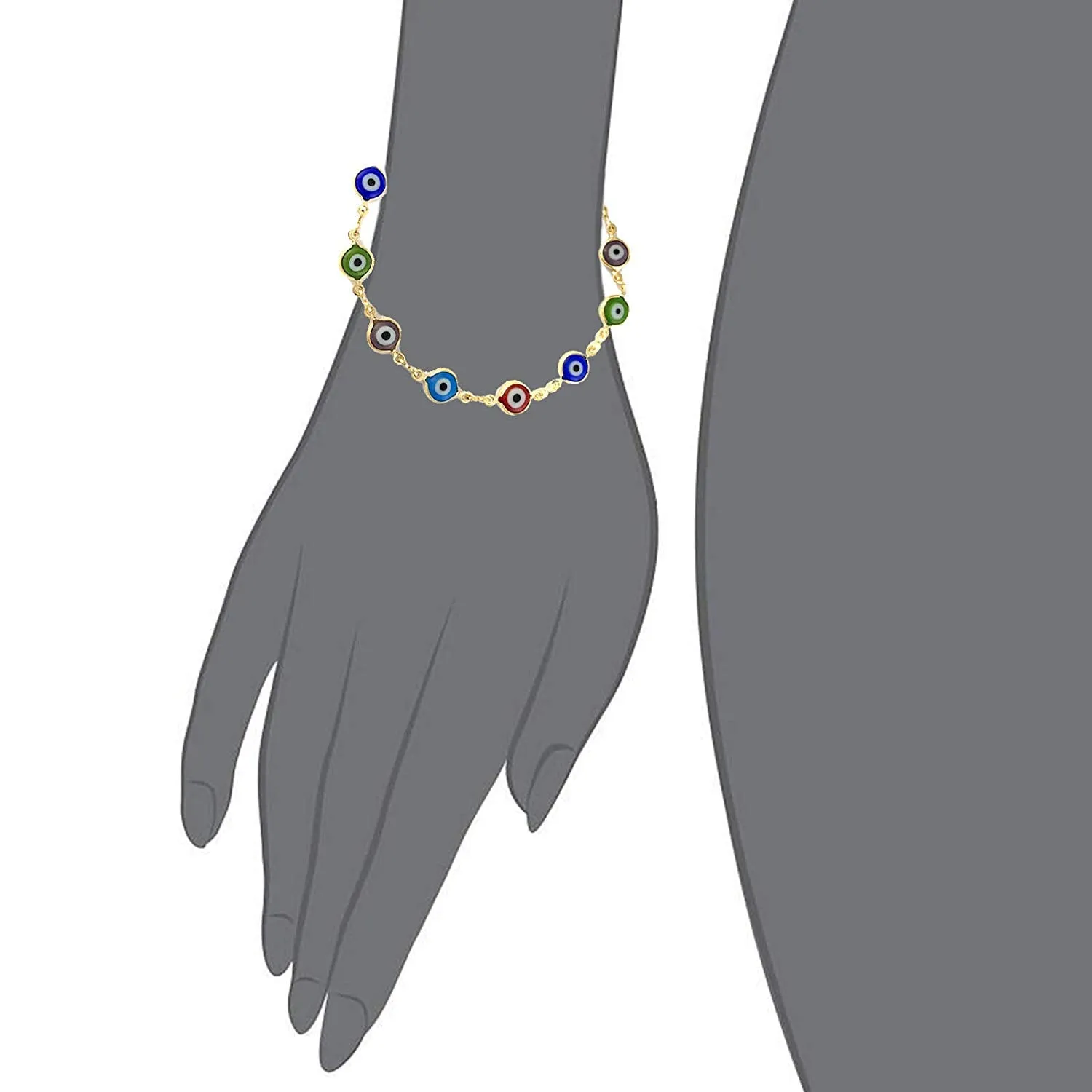 Unisex Bracelet with Multi Color Turkish EVil Eye Spiritual Protection Luck Ojo Turco