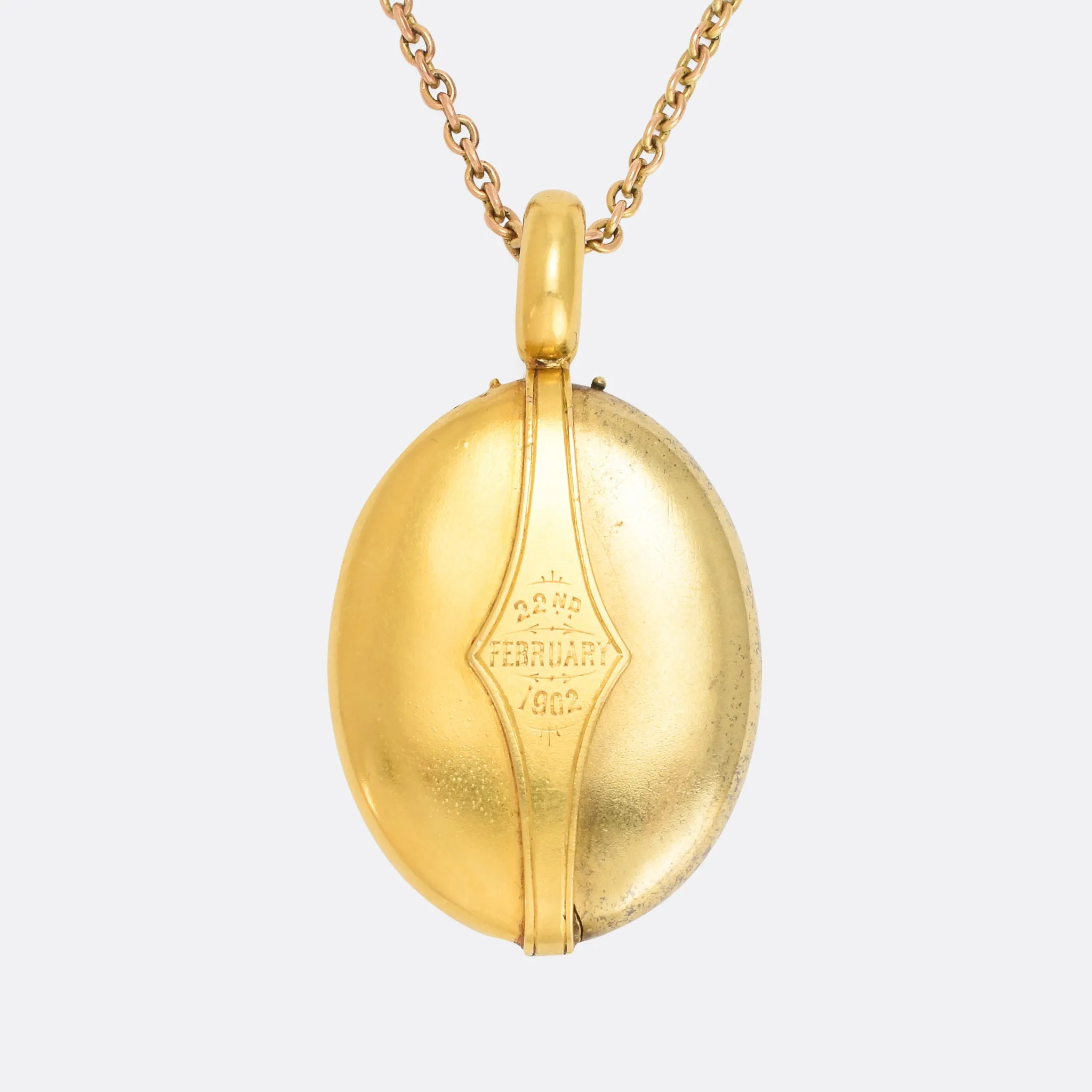 Unusual Edwardian Gold Family Locket 1902