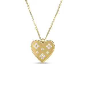 Venetian Princess 18K Yellow Gold Diamond Heart Medium Medallion Pendant Necklace