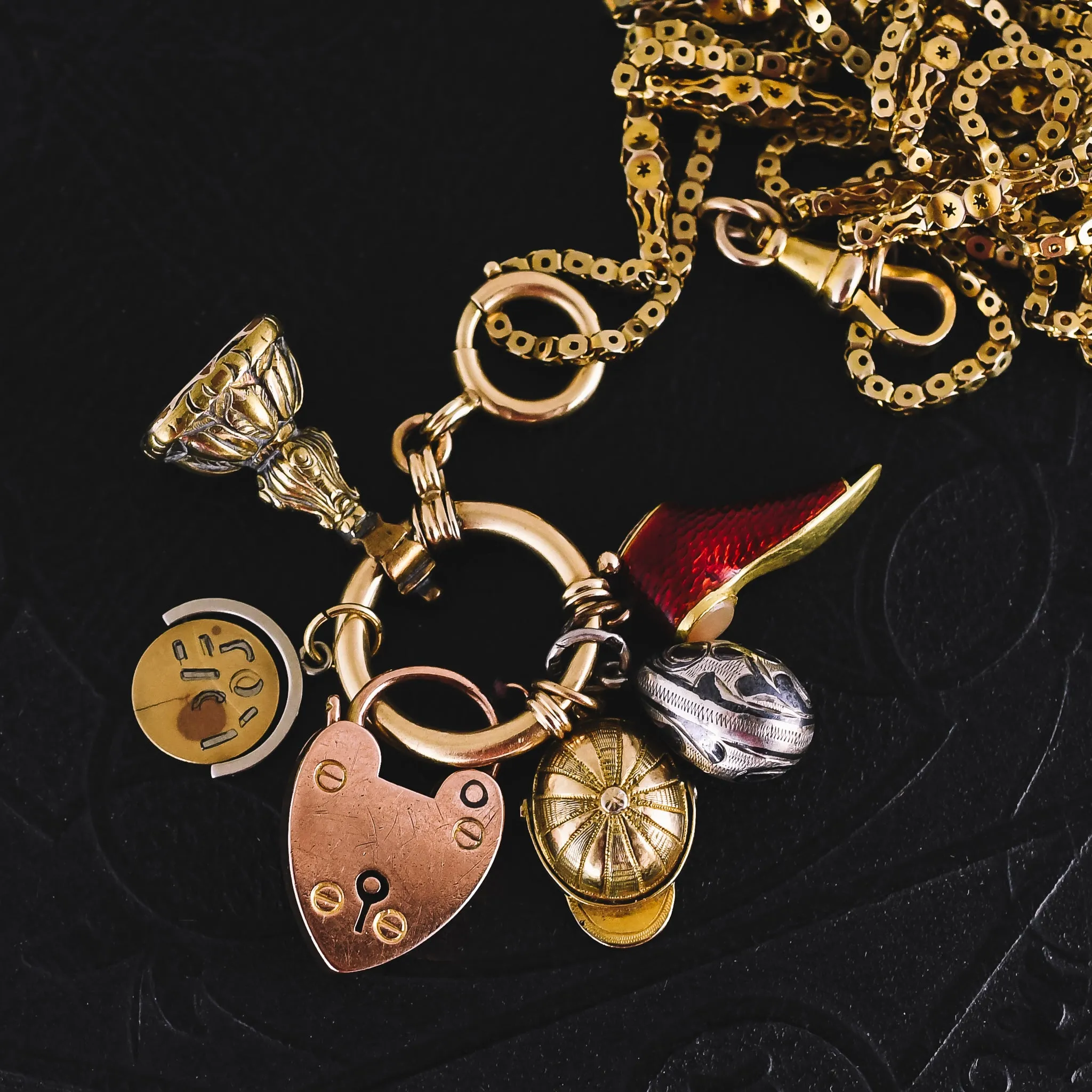 Victorian 15k Gold Charm Holder Pendant