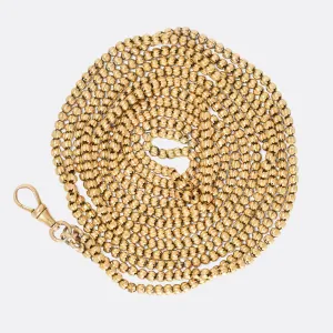 Victorian 18k Gold Ball Link Long Guard Chain