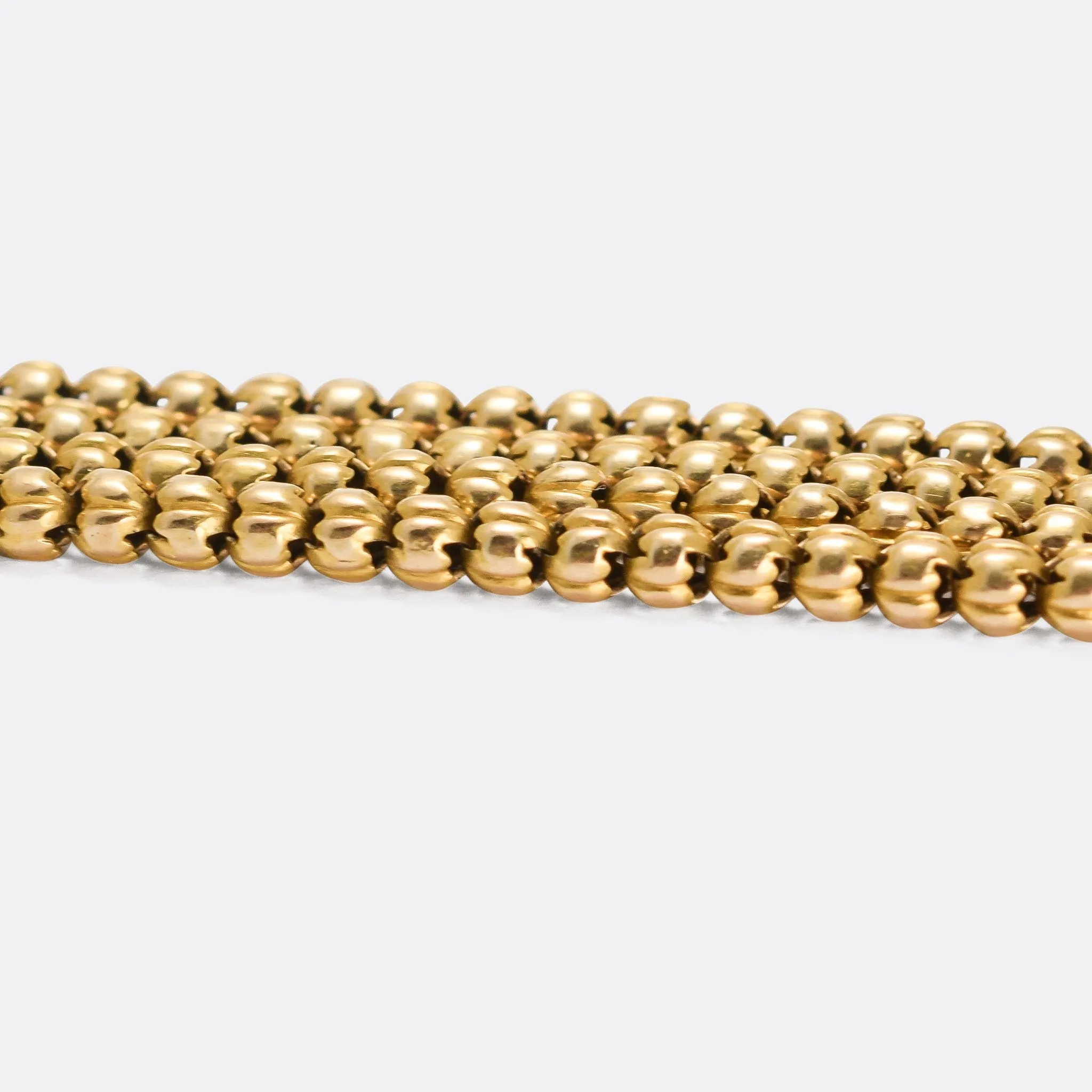 Victorian 18k Gold Ball Link Long Guard Chain