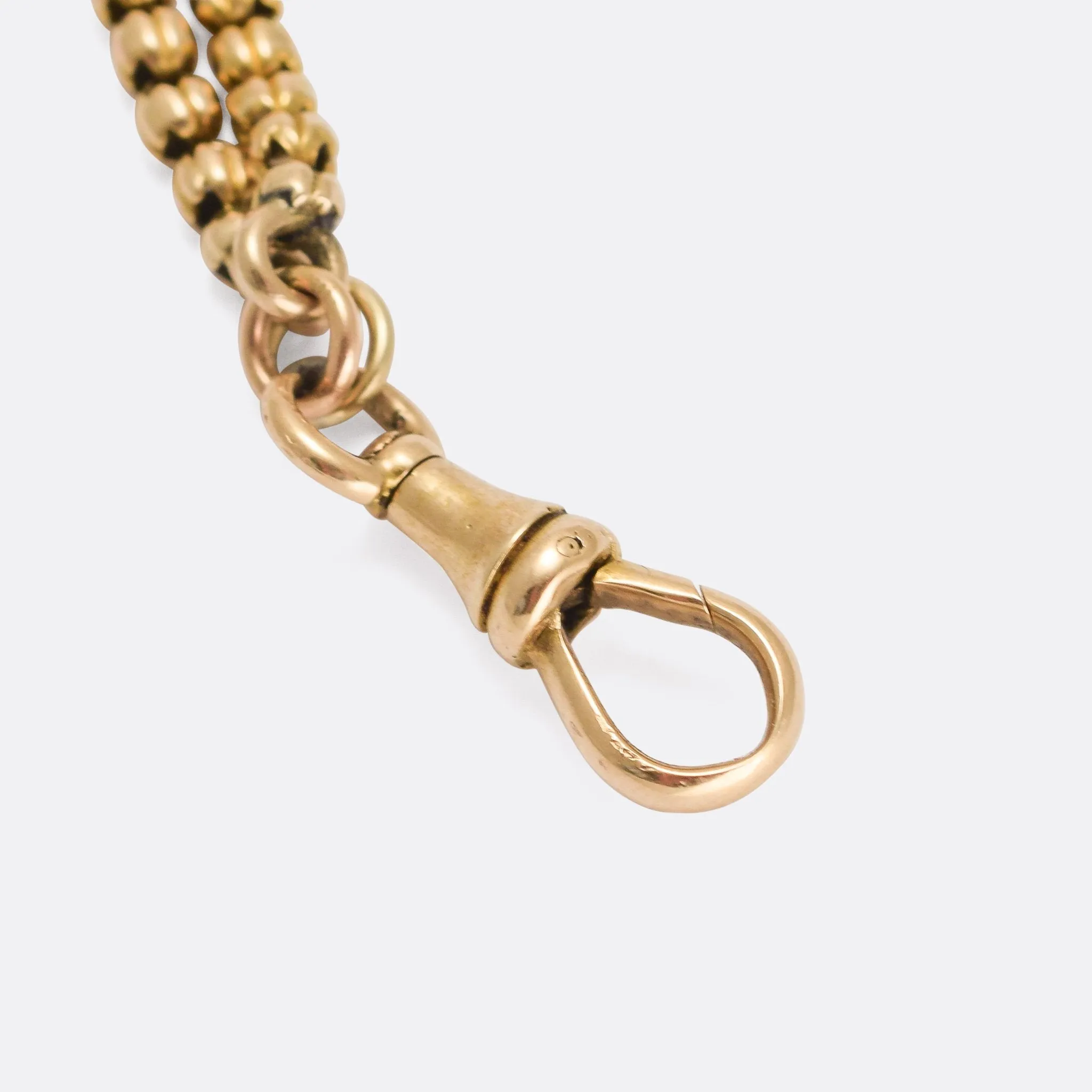 Victorian 18k Gold Ball Link Long Guard Chain