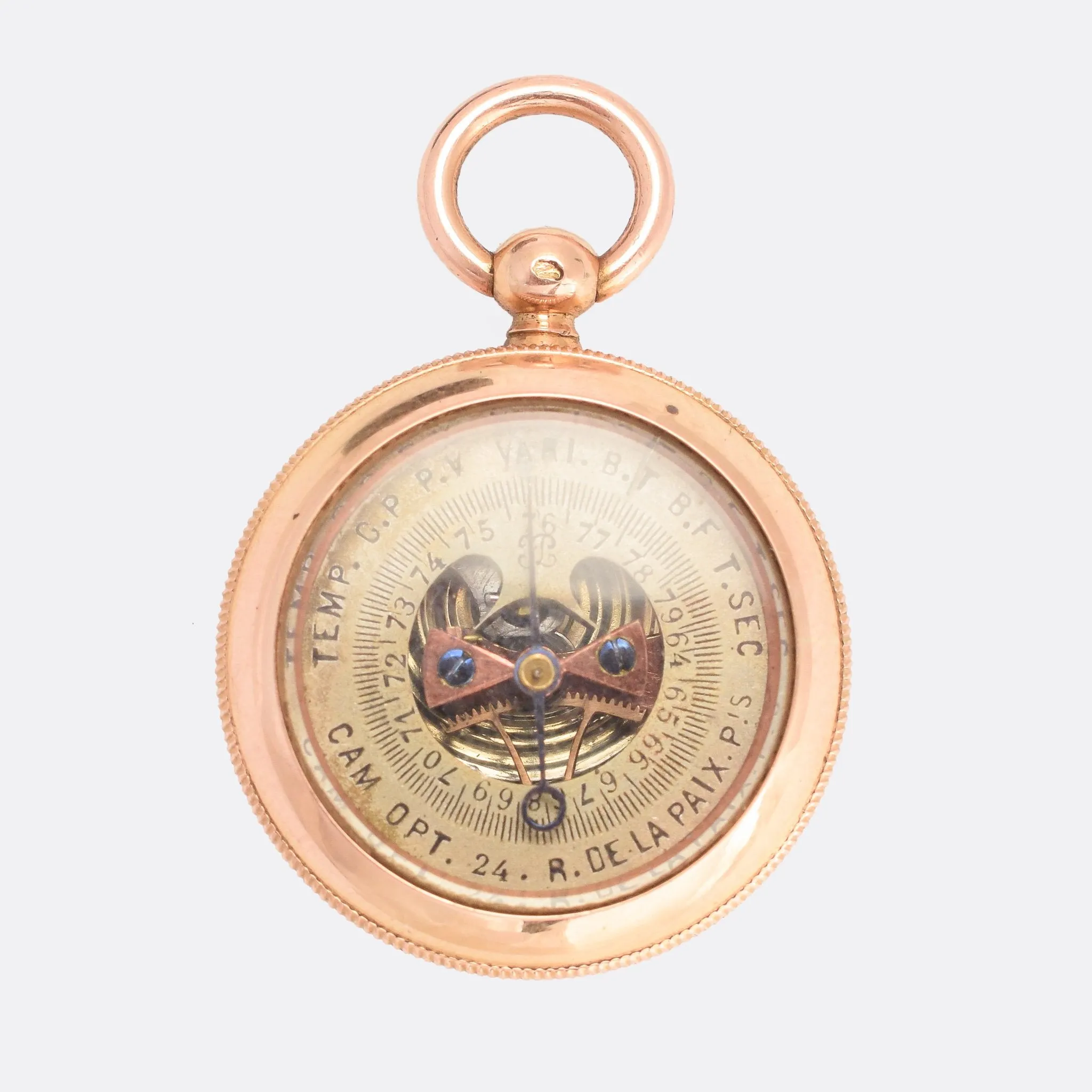 Victorian 18k Gold Pocket Barometer Pendant