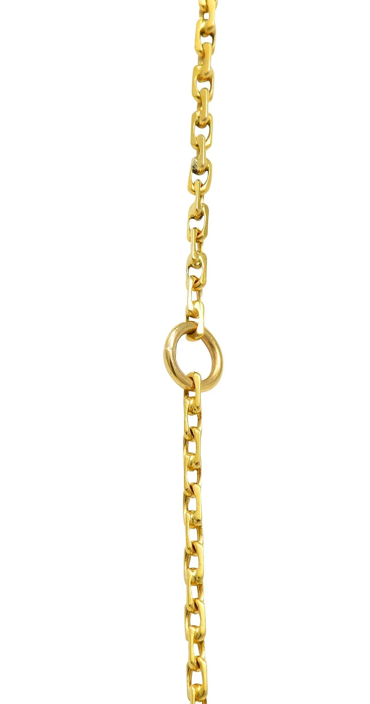 Victorian Amethyst 18 Karat Yellow Gold 59 IN Long Antique Station Chain Necklace