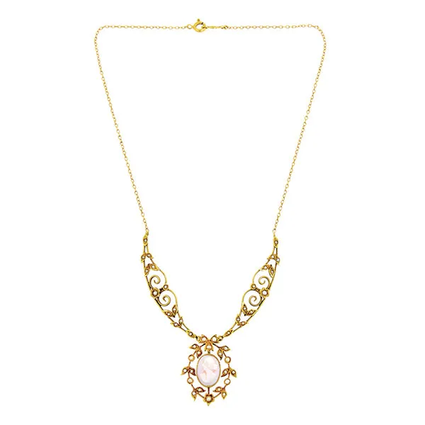 Victorian Cameo & Seed Pearl* Necklace
