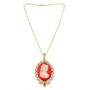 Victorian Cameo Earrings & Necklace Set