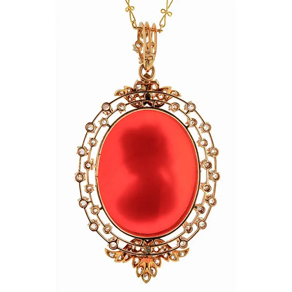 Victorian Cameo Earrings & Necklace Set