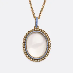 Victorian Carlo Giuliano Enamel & Pearl Locket