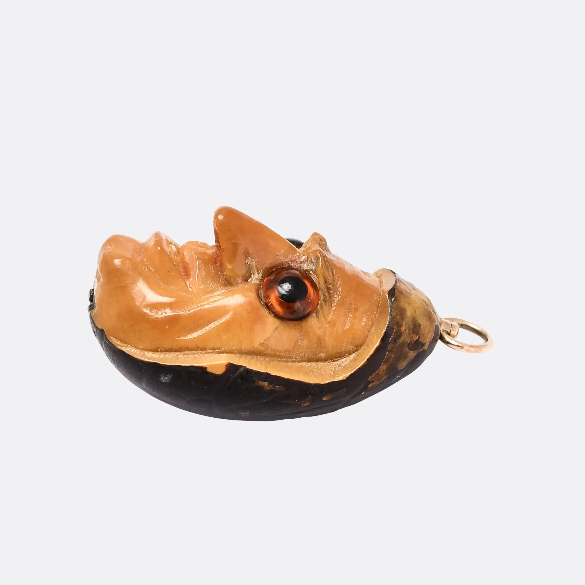 Victorian Carved Nut Pendant